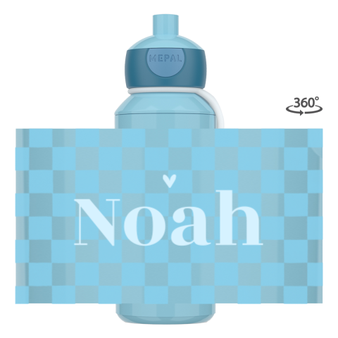 Mepal pop-up Trinkflasche Campus mit kariertem Muster Blau
