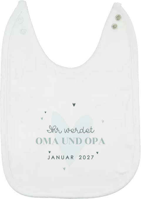Schwangerschaftsankündigung mit Lätzchen für Oma und Opa