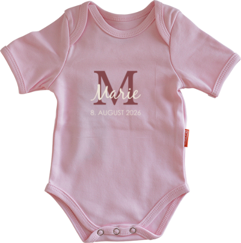 Personalisierter Body mit Namen und Geburtsdatum
