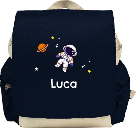Rucksack Adventure mit Name und Astronaut im Weltraum