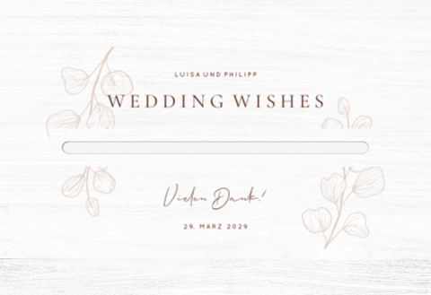 Kartenbox Hochzeit mit Blätterzweigen und schlichter Schrift