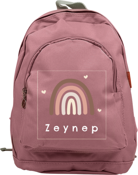 Rucksack Junior mit Regenbogen, Herzen und Namen