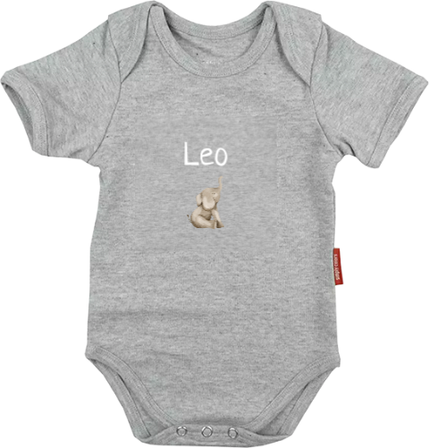 Bedruckbarer Strampler mit Elefanten