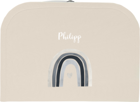 Personalisierbarer Kinderkoffer mit Namen und Regenbogen Motiv 