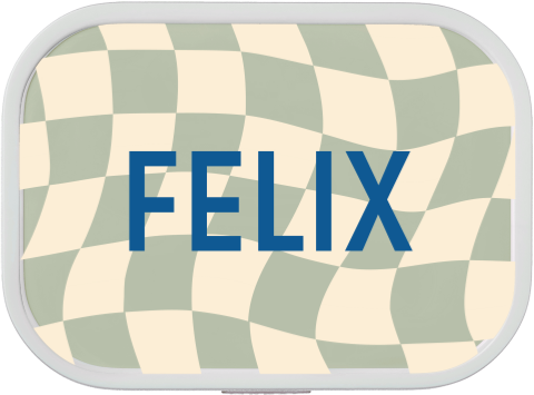 Mepal Campus Brotdose mit welligem Schachmuster und Namen