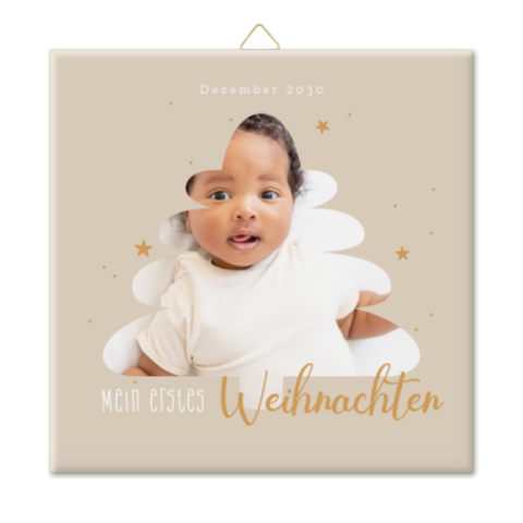 Fotofliese Babys erstes Weihnachten