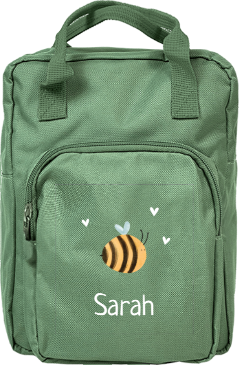Rucksack Classic mit froher Biene und Namen