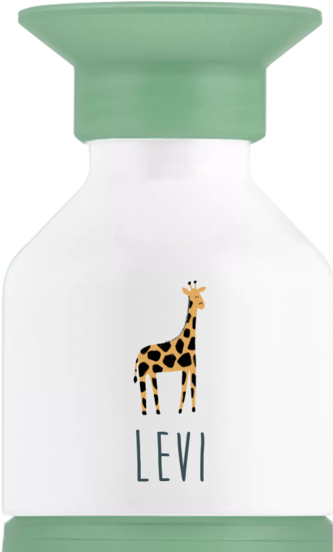 Bedruckbare Dopper Trinkflasche mit Namen und Giraffe