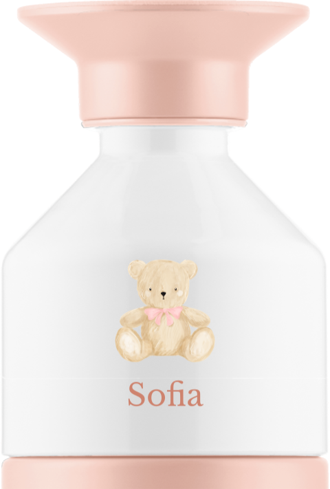 Dopper Thermosflasche mit sitzendem Teddybär und Namen