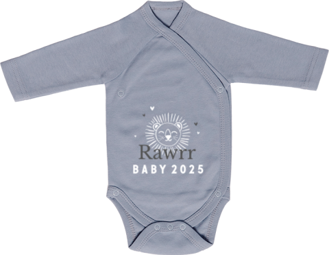 Baby-Body langarm mit Löwen und Geburtsjahr