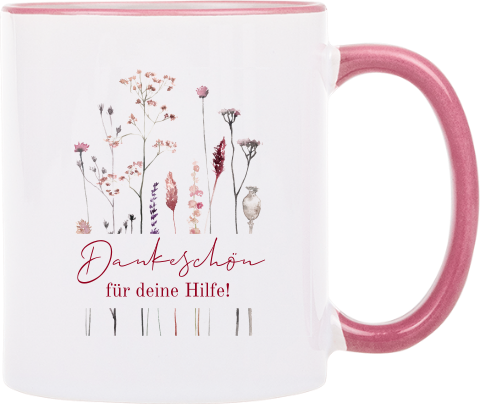 Bohemian Tasse zur Danksagung mit Blumen