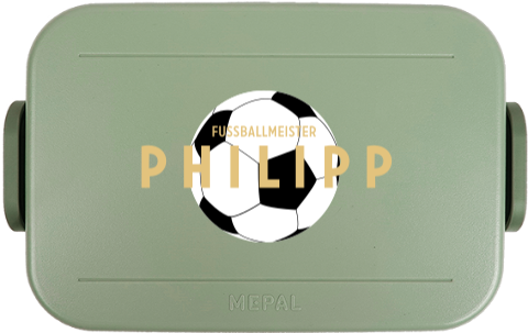 Mepal Brotdose TO GO mit Fussball Motiv und Namen