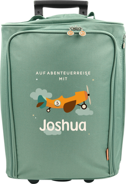 Schlichter Kindertrolley mit Namen und Flugzeug