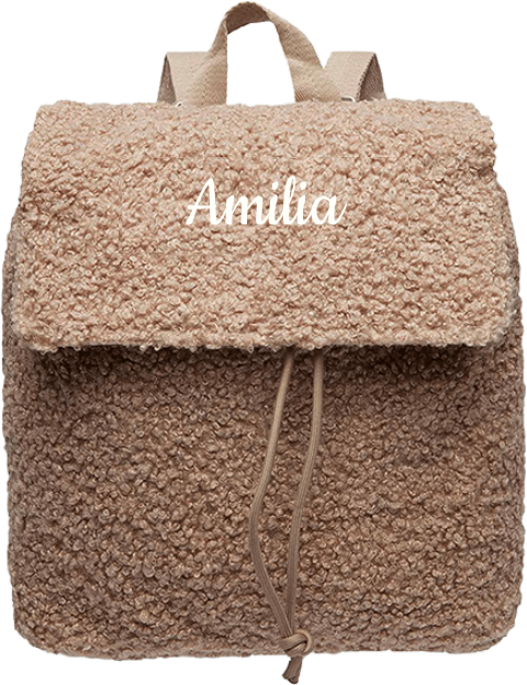 Teddyrucksack mit Klappe personalisierbar mit Namen
