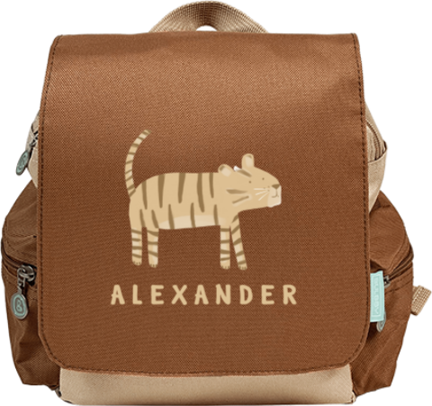 Rucksack Adventure mit Name und cooler Tiger