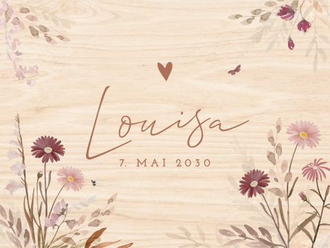 Erinnerungskiste mit Blumenprint und personalisierbaren Elementen