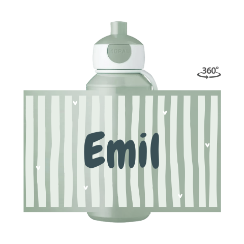 Mepal pop-up Trinkflasche Campus Streifen, Namen und Herzchen