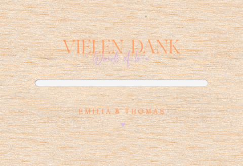 Colorblocking Kartenbox Hochzeit im sommerlichen Orange und Lila mit Herz