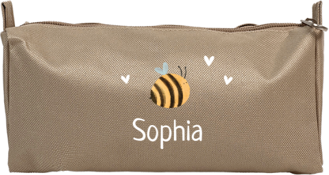 Personalierbare Federtasche mit Bienen Motiv und Namen