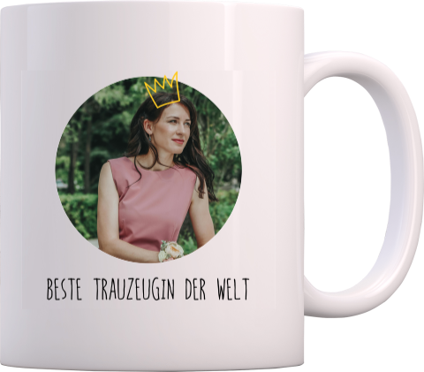 Personalisierbare Tasse Beste Trauzeugin mit Foto