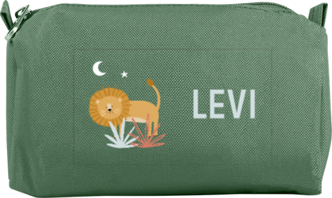 Federmäppchen mit Löwe und Namen des Kindes