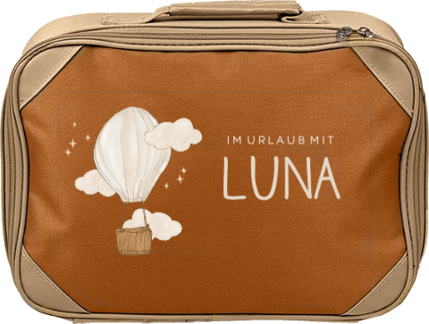 Personalisierter Kinderkoffer mit Namen und Heißluftballon