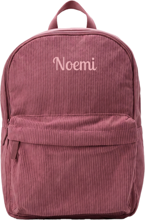 Cord Rucksack mit aufgesticktem Namen