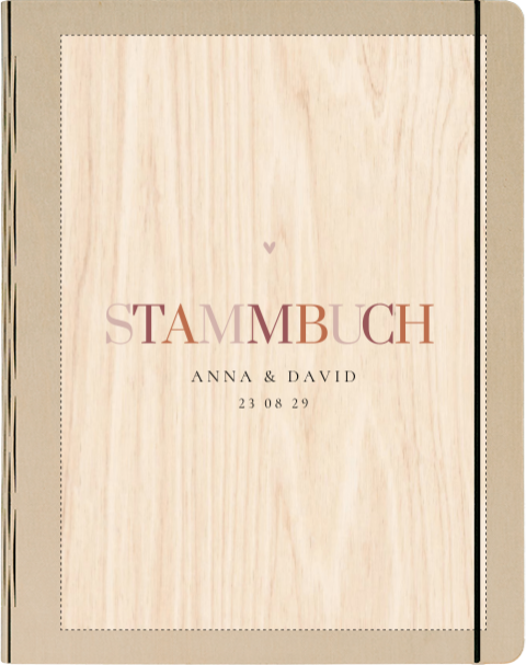 Stammbuch Hochzeit mit bunter Schrift und Herzchen
