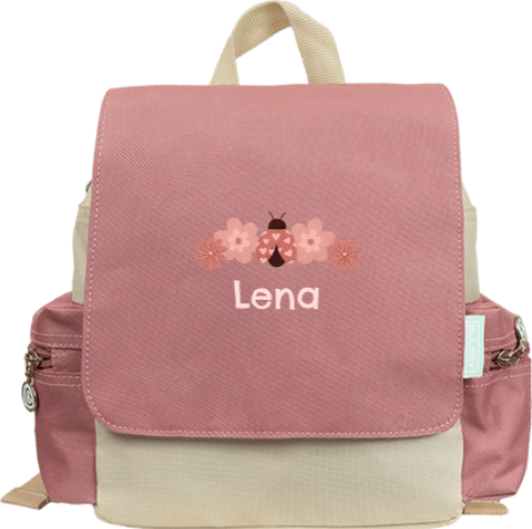 Rucksack Adventure mit Blumen und Marienkäfer