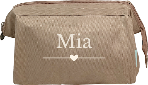 Kulturtasche mit Namen und Herz