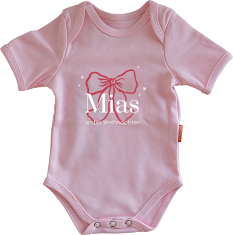 Baby Body Weihnachten mit Schleife und Namen