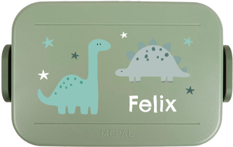 Mepal To Go Brotdose mit Namen, Dino und Sternen