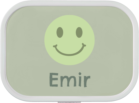 Personalisierte Brotdose mit Emoji-Motiv