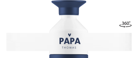 Dopper flasche vatertag mit blauer schrift