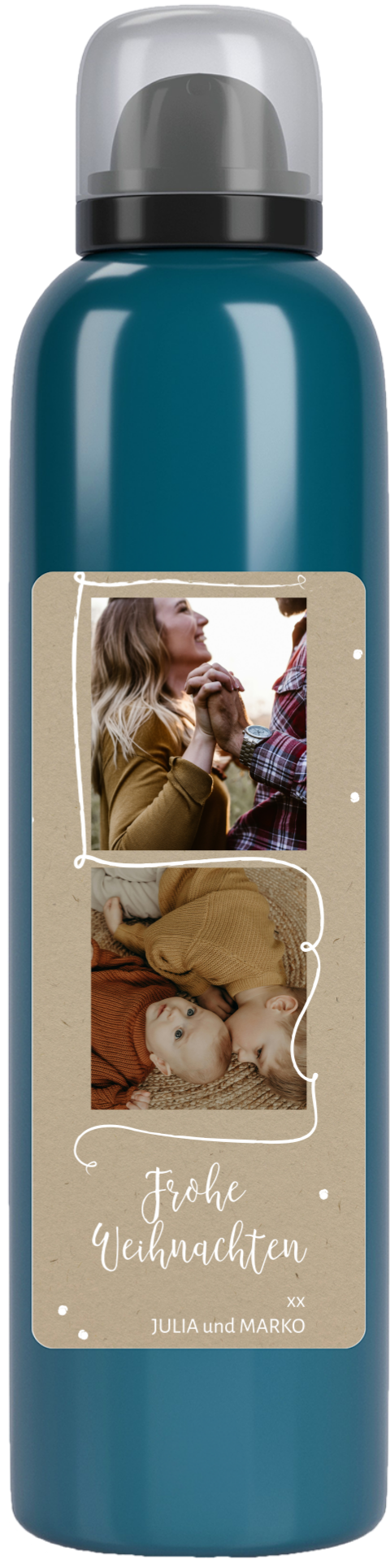 Duschgel mit Foto und Namen als persönliches Weihnachtsgeschenk