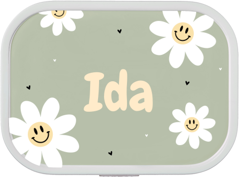 Mepal Brotdose Campus mit Namen und fröhlichen Blumen