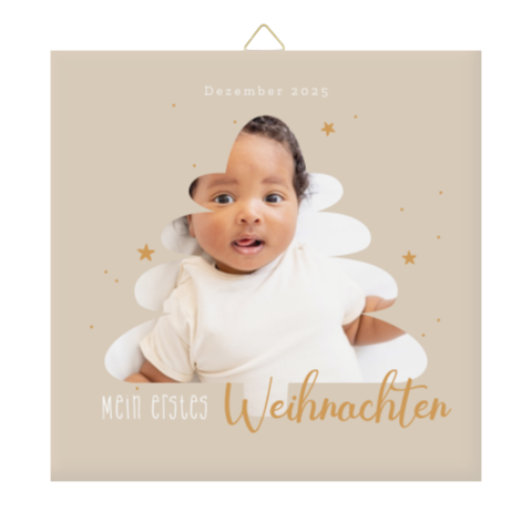 Fotofliese Babys erstes Weihnachten