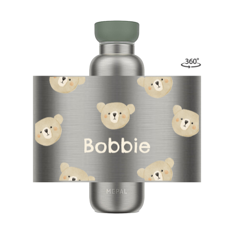 Mepal Thermosflasche mit Name und süßem Bären Motiv