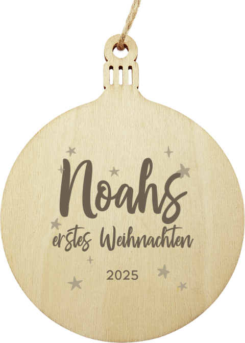 Holzanhänger Weihnachten Erstes Weihnachten mit Sternen