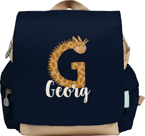 Rucksack Adventure mit Name und Tierbuchstabe