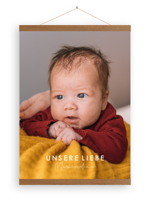 Foto Leindwandposter zur Geburt incl Holzlatten