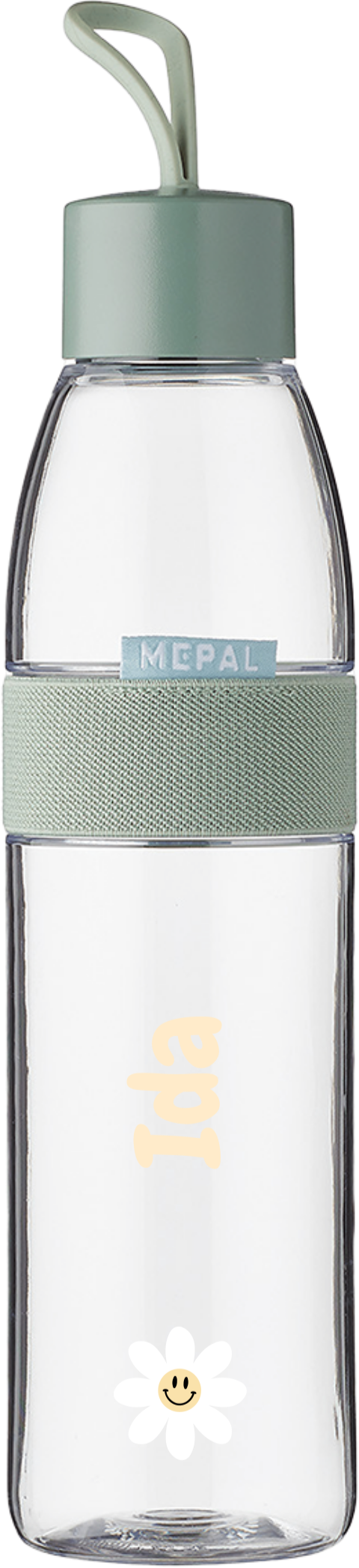 Mepal Trinkflasche mit Name und fröhliche Blume