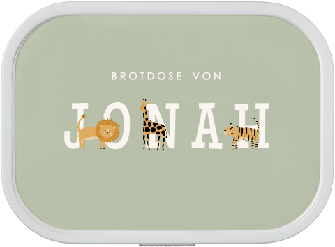 Mepal Campus Brotdose mit Namen und Dschungel-Tieren