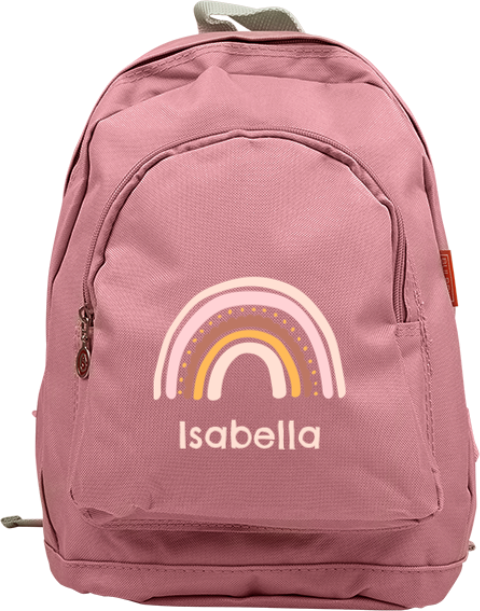 Niedlicher Kinderrucksack mit Namen und Regenbogen