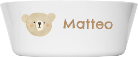 Müslischale für Kinder mit Namen und süßem Bären Motiv