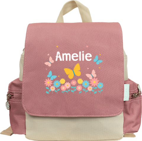 Rucksack Adventure mit mit Namen und Schmetterlingen