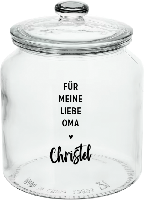 Personalisierte Bonbonglas mit Gravur, liebevoll gestaltet für Oma