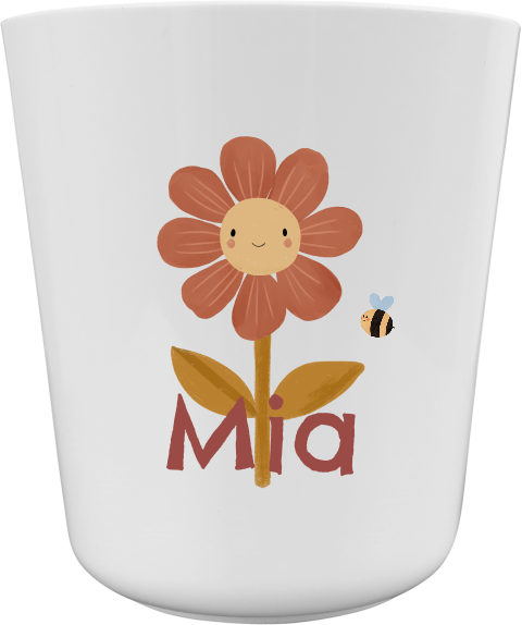 Tasse für Kinder mit Blumen Motiv und Namen