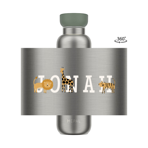 Mepal Thermosflasche mit Namen und Dschungeltieren