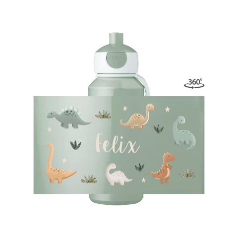 Mepal pop-up Campus Trinkflasche rundum bedruckt mit Dinos